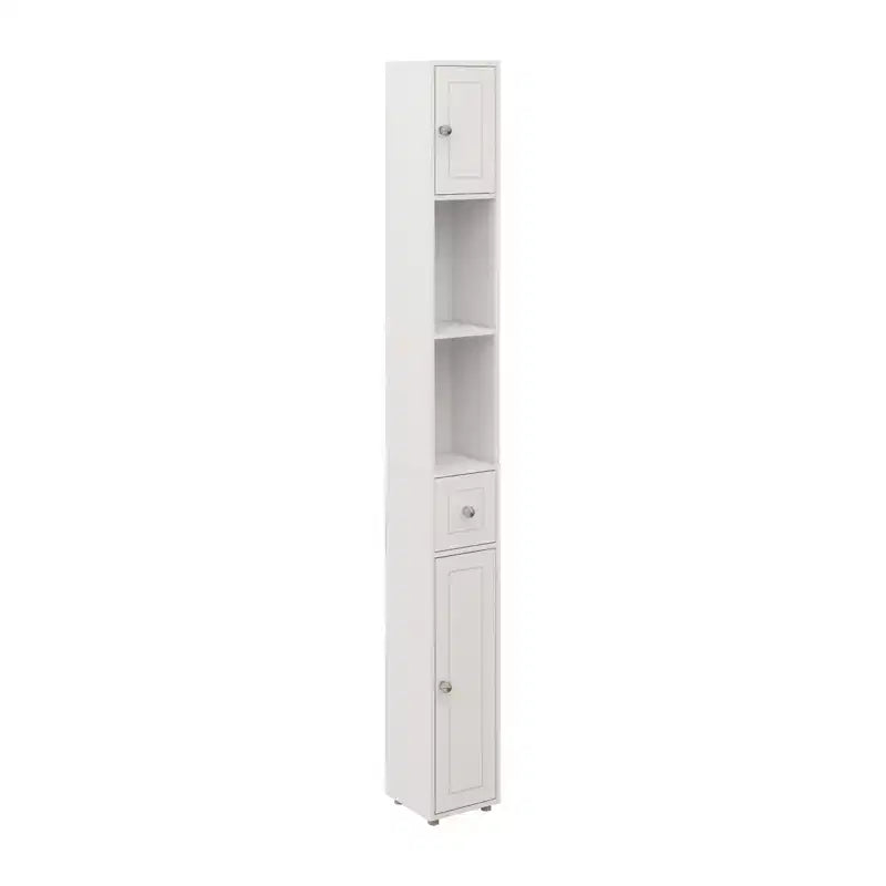 sumyeg Tall Slim 71 Freestanding Bathroom Cabinet with Drawer, 2 Doors & Adjustable Shelves in White