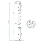 Meuble de salle de bain colonne blanc 71 cm avec tiroir, 2 portes et étagères réglables