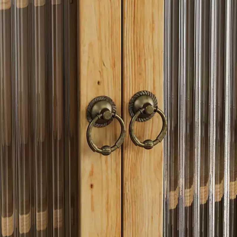 24,8 Armoire Murale Vintage à Double Porte avec Portes en Verre, 3 Niveaux et Porte-Serviettes