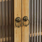 24,8 Armoire Murale Vintage à Double Porte avec Portes en Verre, 3 Niveaux et Porte-Serviettes