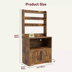 Étagère de cuisine en bois d'ingénierie blanc de 160 cm, style ferme, avec prise de courant intégrée, support de micro-ondes, support de rangement de cuisine à 4 niveaux, avec plan de travail épaissi