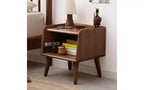 Table de chevet ronde en hêtre européen avec gestion des câbles, petite table d'appoint peu encombrante pour chambre et salon, table de chevet moderne