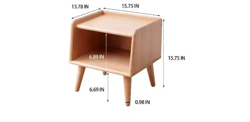 Table de chevet ronde en hêtre européen avec gestion des câbles, petite table d'appoint peu encombrante pour chambre et salon, table de chevet moderne