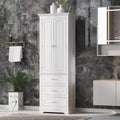 GDFStudio Poppy Modern Tall Wood Bathroom Storage Cabinet with 3 Drawers and Adjustable Shelved Cabinet