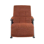 Fauteuil à bascule rembourré en tissu Teddy, fauteuil à bascule moderne avec appui-tête réglable et poches latérales amovibles
