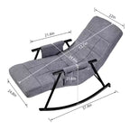 Fauteuil à bascule rembourré en tissu Teddy, fauteuil à bascule moderne avec appui-tête réglable et poches latérales amovibles