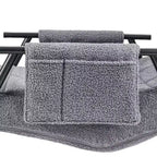 Fauteuil à bascule rembourré en tissu Teddy, fauteuil à bascule moderne avec appui-tête réglable et poches latérales amovibles