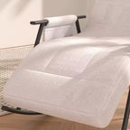 Fauteuil à bascule rembourré en tissu Teddy, fauteuil à bascule moderne avec appui-tête réglable et poches latérales amovibles
