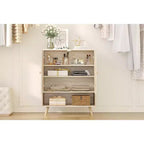 Organisateur de rangement pour chaussures, meuble à chaussures à 4 niveaux avec étagères réglables, organisateur de rangement pour chaussures en bois, meuble à chaussures fin et peu encombrant pour couloir, salon