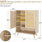 Organisateur de rangement pour chaussures, meuble à chaussures à 4 niveaux avec étagères réglables, organisateur de rangement pour chaussures en bois, meuble à chaussures fin et peu encombrant pour couloir, salon