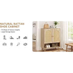 Organisateur de rangement pour chaussures, meuble à chaussures à 4 niveaux avec étagères réglables, organisateur de rangement pour chaussures en bois, meuble à chaussures fin et peu encombrant pour couloir, salon
