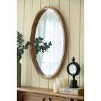 Miroir mural ovale 24 x 36 pouces avec cadre en bois