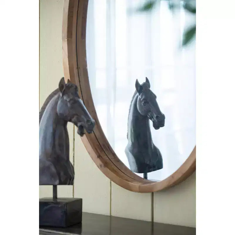 Miroir mural ovale 24 x 36 pouces avec cadre en bois
