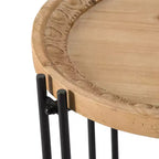 Table d'appoint ronde avec plateau en bois, pour salon, L54,6xH61 cm