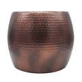 Nuria Hammered Accent Table Round Metal Design D19.5x16