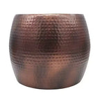Nuria Hammered Accent Table Round Metal Design D19.5x16