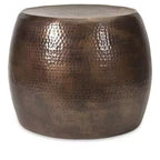 Nuria Table d'appoint martelée Design rond en métal D49,5x40,6 cm