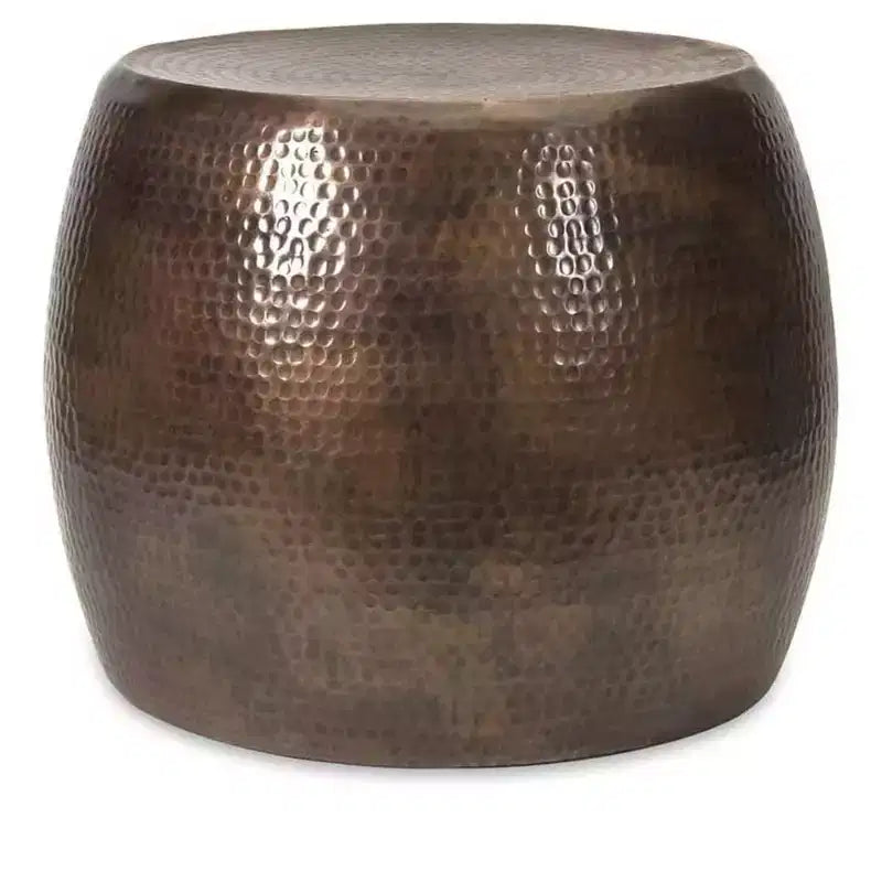 Nuria Table d'appoint martelée Design rond en métal D49,5x40,6 cm
