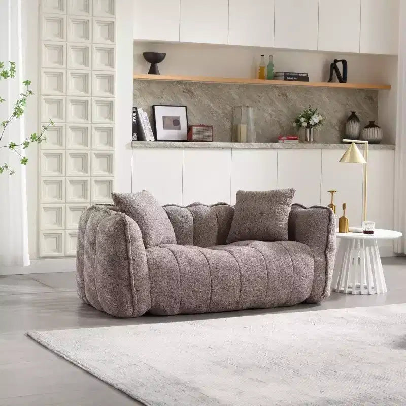 Okak 2-Person Bean Bag Chair,66 Inch Oversized Chenille Lounger Beanbag Chair Sofa,Comfy Couch for Living Room Bedroom