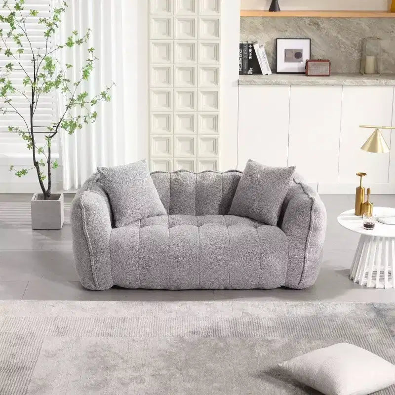 Pouf géant 2 places, pouf canapé géant en chenille de 167 cm, canapé confortable pour salon et chambre