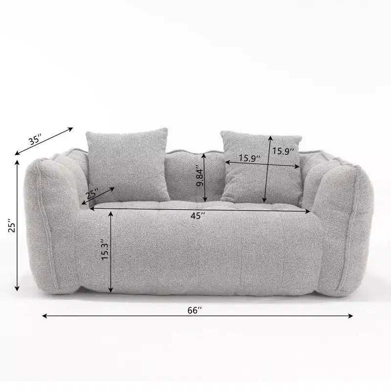 Pouf géant 2 places, pouf canapé géant en chenille de 167 cm, canapé confortable pour salon et chambre