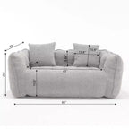 Pouf géant 2 places, pouf canapé géant en chenille de 167 cm, canapé confortable pour salon et chambre