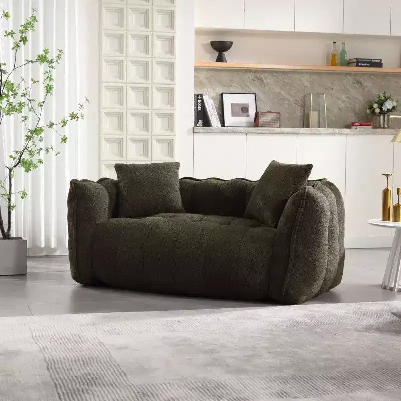 Pouf géant 2 places, pouf canapé géant en chenille de 167 cm, canapé confortable pour salon et chambre