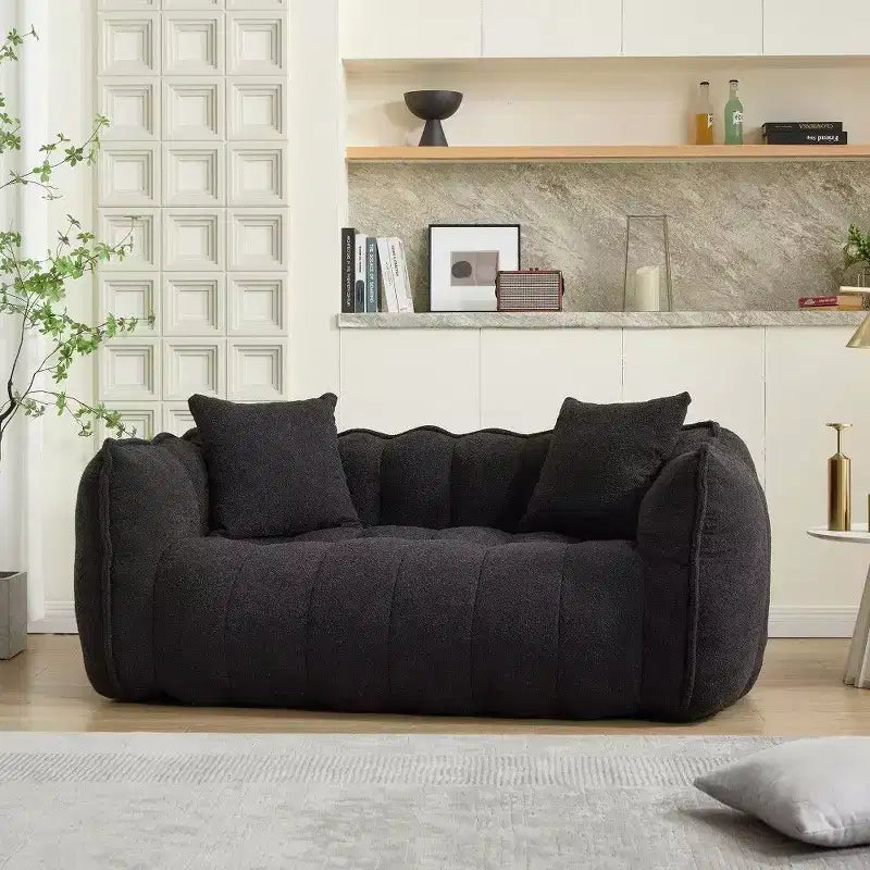 Pouf géant 2 places, pouf canapé géant en chenille de 167 cm, canapé confortable pour salon et chambre
