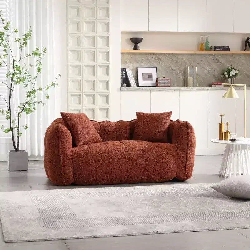 Pouf géant 2 places, pouf canapé géant en chenille de 167 cm, canapé confortable pour salon et chambre