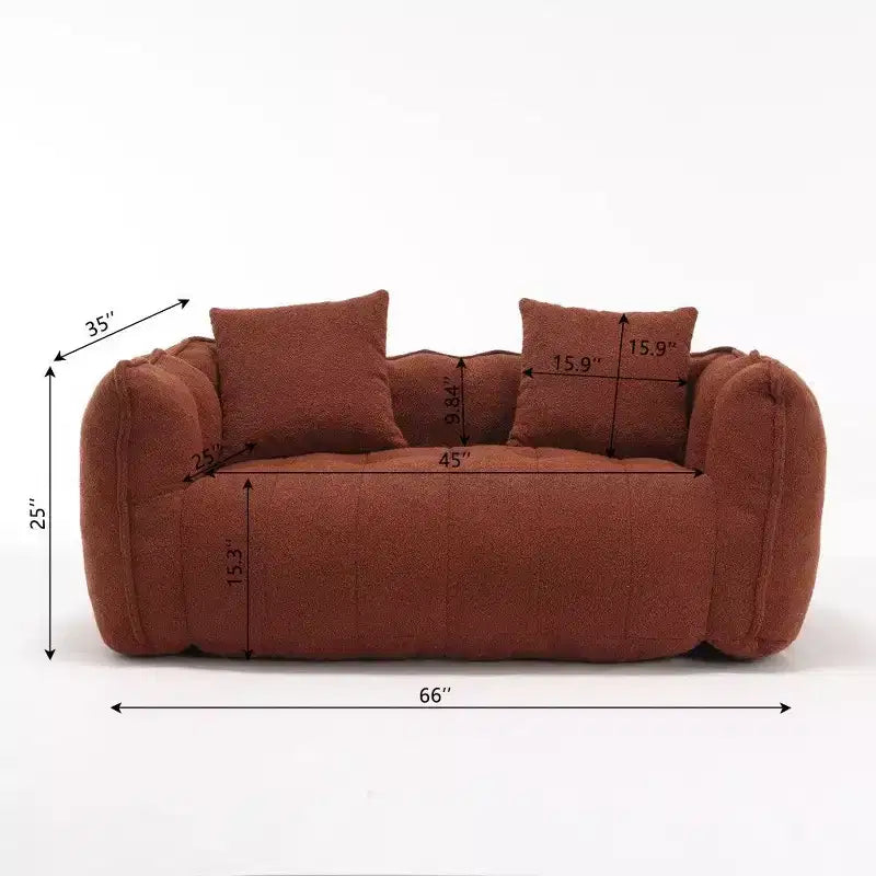 Pouf géant 2 places, pouf canapé géant en chenille de 167 cm, canapé confortable pour salon et chambre