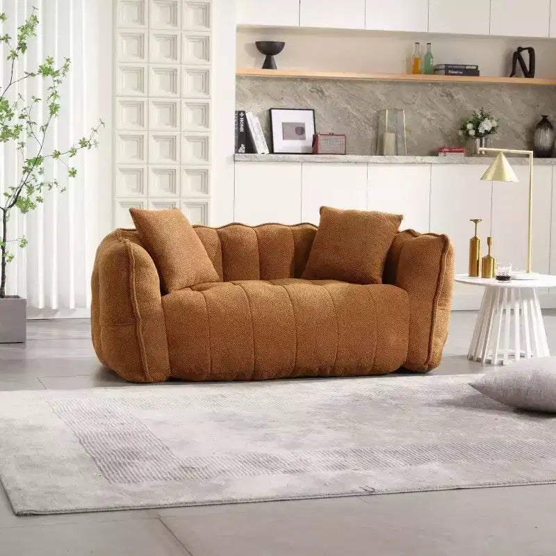 Pouf géant 2 places, pouf canapé géant en chenille de 167 cm, canapé confortable pour salon et chambre
