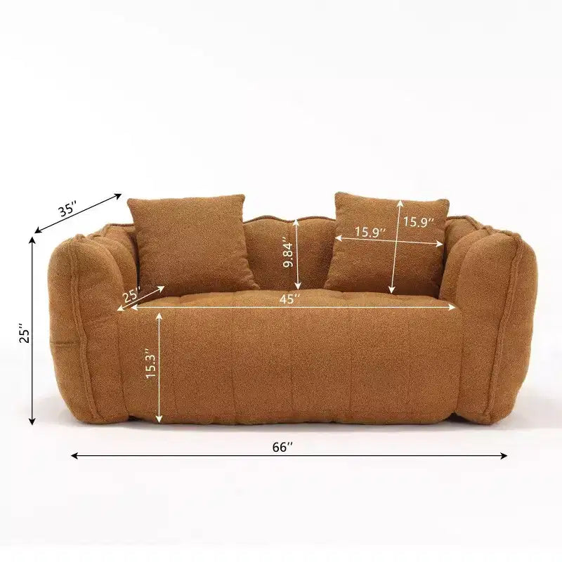 Pouf géant 2 places, pouf canapé géant en chenille de 167 cm, canapé confortable pour salon et chambre