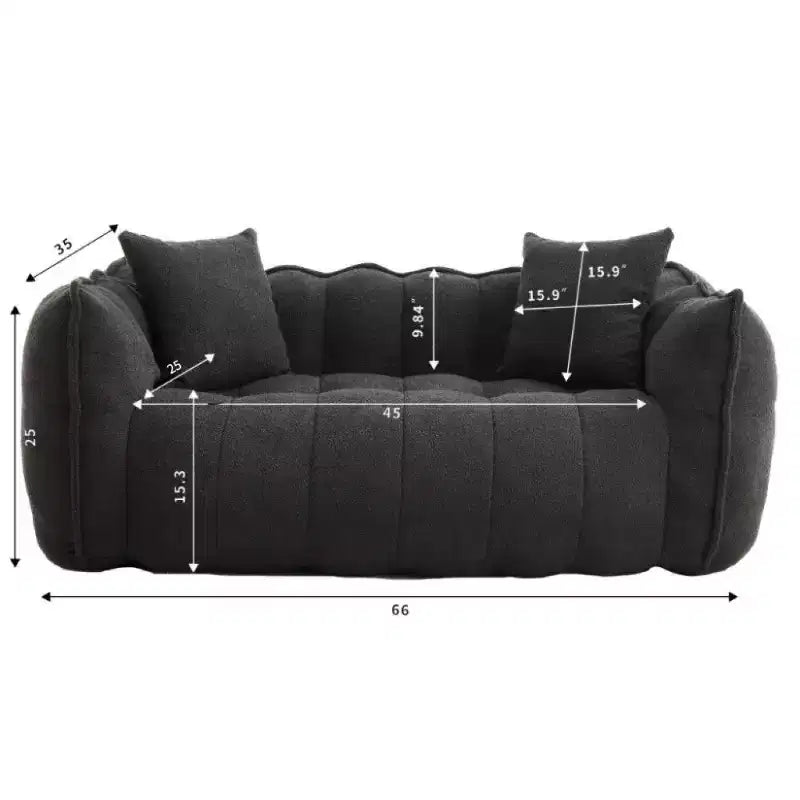Pouf géant 2 places, pouf canapé géant en chenille de 167 cm, canapé confortable pour salon et chambre