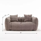 Pouf géant 2 places, pouf canapé géant en chenille de 167 cm, canapé confortable pour salon et chambre