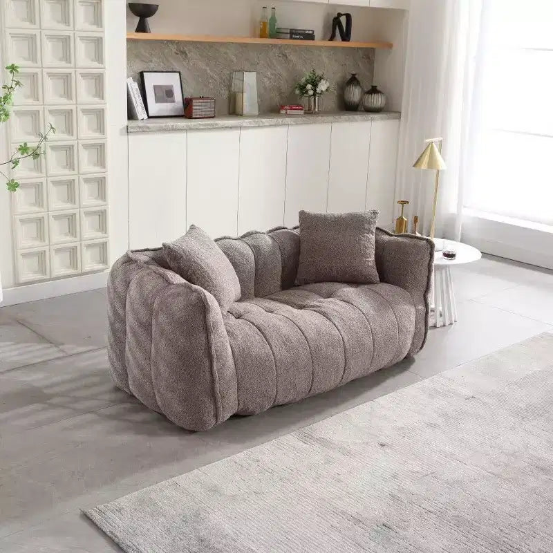 Pouf géant 2 places, pouf canapé géant en chenille de 167 cm, canapé confortable pour salon et chambre