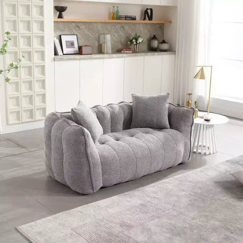 Pouf géant 2 places, pouf canapé géant en chenille de 167 cm, canapé confortable pour salon et chambre