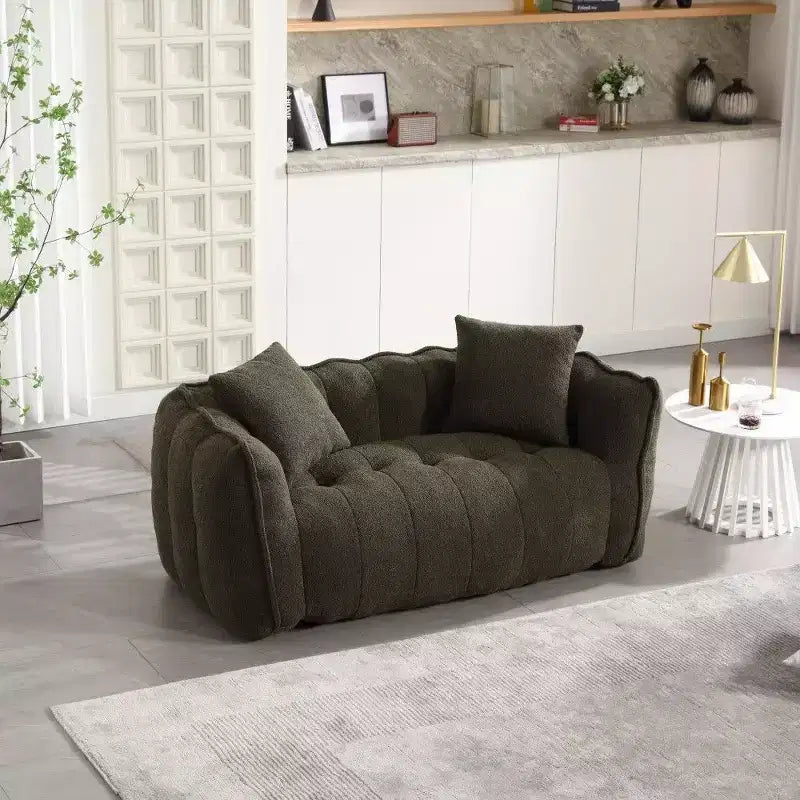 Pouf géant 2 places, pouf canapé géant en chenille de 167 cm, canapé confortable pour salon et chambre