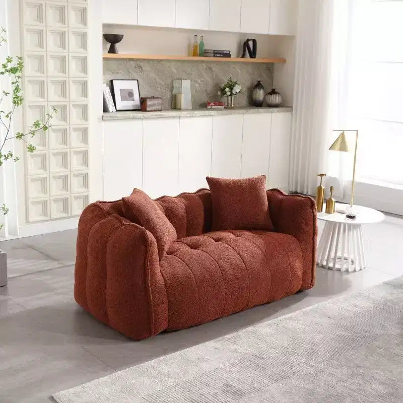 Pouf géant 2 places, pouf canapé géant en chenille de 167 cm, canapé confortable pour salon et chambre