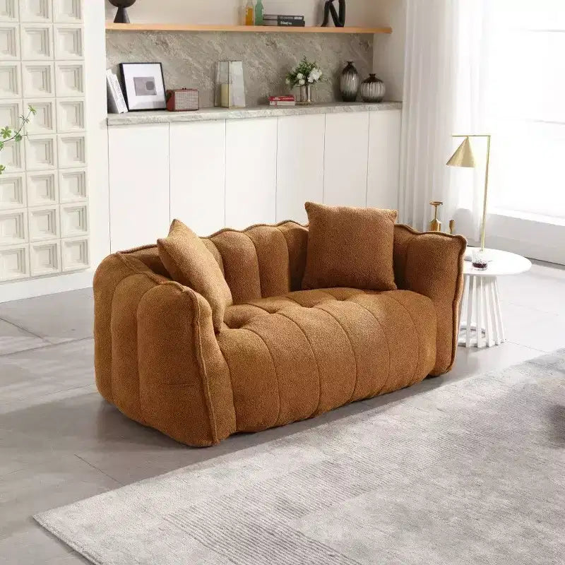 Pouf géant 2 places, pouf canapé géant en chenille de 167 cm, canapé confortable pour salon et chambre
