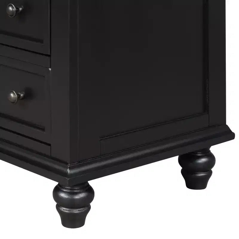 Meuble de rangement en bois Henry à 3 tiroirs avec plateau coulissant, table d'appoint polyvalente