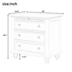 Meuble de rangement en bois Henry à 3 tiroirs avec plateau coulissant, table d'appoint polyvalente