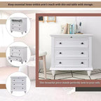 Meuble de rangement en bois Henry à 3 tiroirs avec plateau coulissant, table d'appoint polyvalente