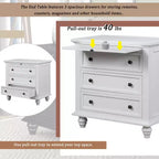 Meuble de rangement en bois Henry à 3 tiroirs avec plateau coulissant, table d'appoint polyvalente