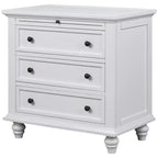 Meuble de rangement en bois Henry à 3 tiroirs avec plateau coulissant, table d'appoint polyvalente