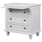 Meuble de rangement en bois Henry à 3 tiroirs avec plateau coulissant, table d'appoint polyvalente