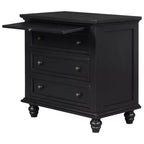 Meuble de rangement en bois Henry à 3 tiroirs avec plateau coulissant, table d'appoint polyvalente