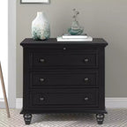 GDFStudio Henry 3-Drawer Storage Wood Cabinet with Pull-Out Tray  Versatile End Table