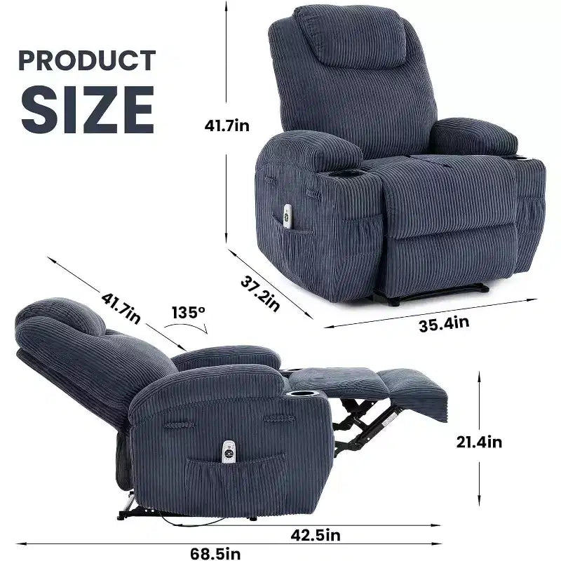 Fauteuil inclinable confortable pour salon, assise de salon moderne élégante et durable, support dorsal ergonomique, montage facile, idéal pour la détente à domicile