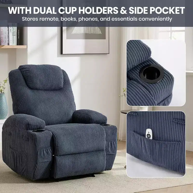 Fauteuil inclinable confortable pour salon, assise de salon moderne élégante et durable, support dorsal ergonomique, montage facile, idéal pour la détente à domicile