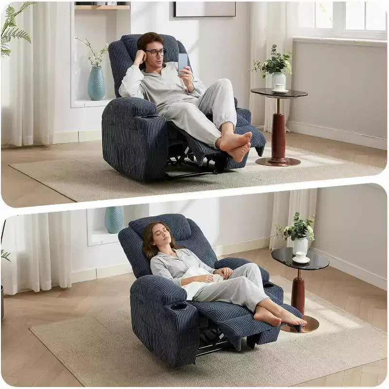 Fauteuil inclinable confortable pour salon, assise de salon moderne élégante et durable, support dorsal ergonomique, montage facile, idéal pour la détente à domicile